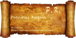 Petrányi Kadosa névjegykártya